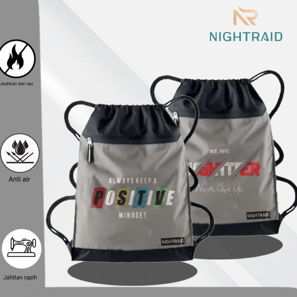 NIGHTRAID - Tas Serut Olahraga Pria Wanita Basket Ball Anti Air / Tas Serut Anti Air