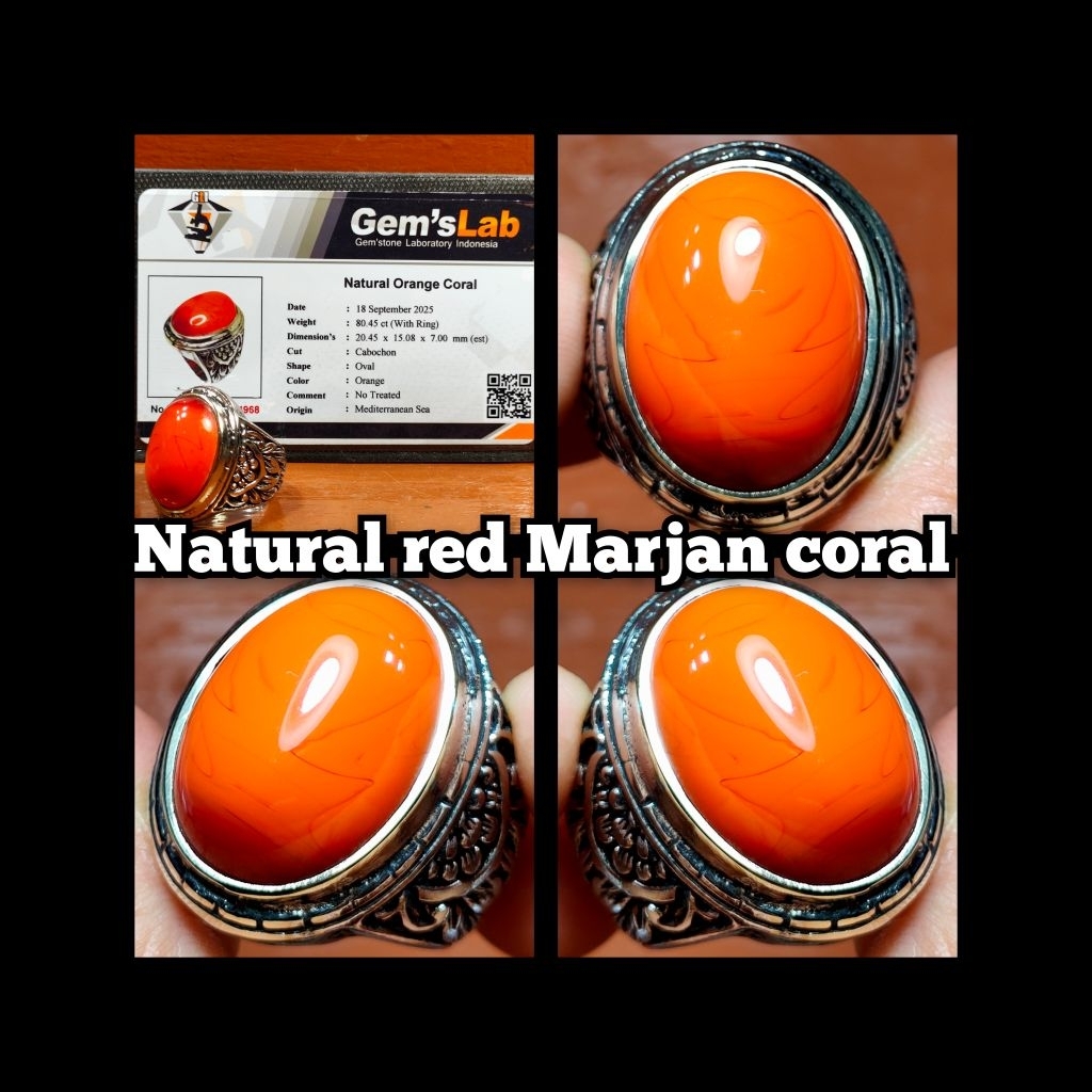 CINCIN BATU RED MARJAN ASLI LAUT MERAH