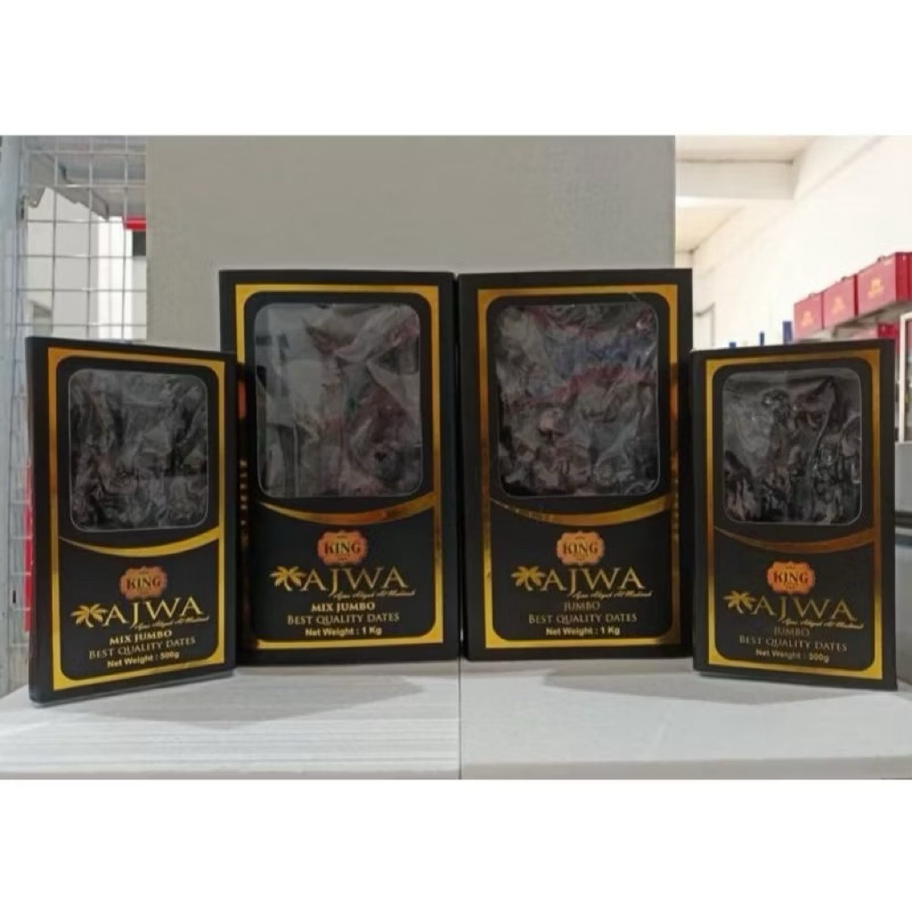 Kurma Ajwa syifa Jumbo 1kg / Kurma Nabi Ajwa Madinah 1 kg / King Dates Ajwa Aliyah Premium