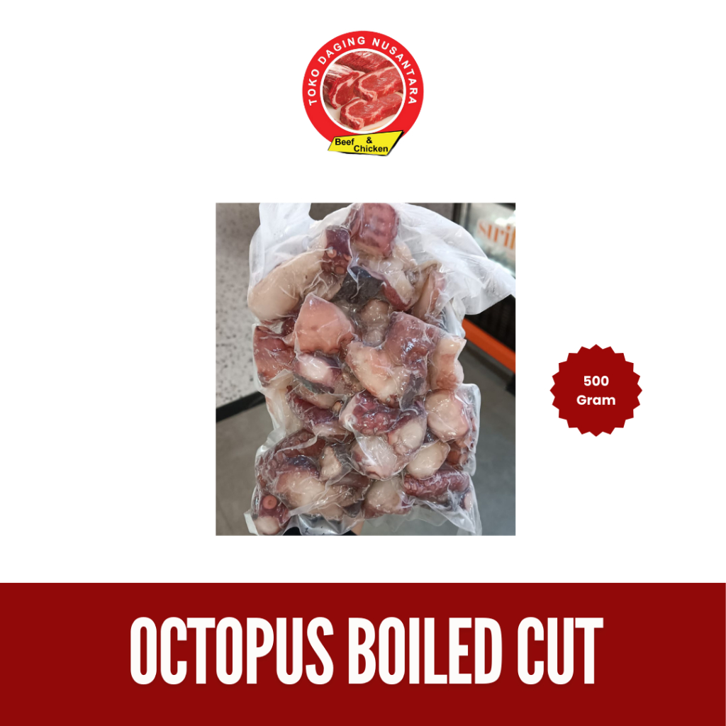 Octopus Boiled Cut 500 Gram / Octopus Frozen Vacum / Gurita Potong