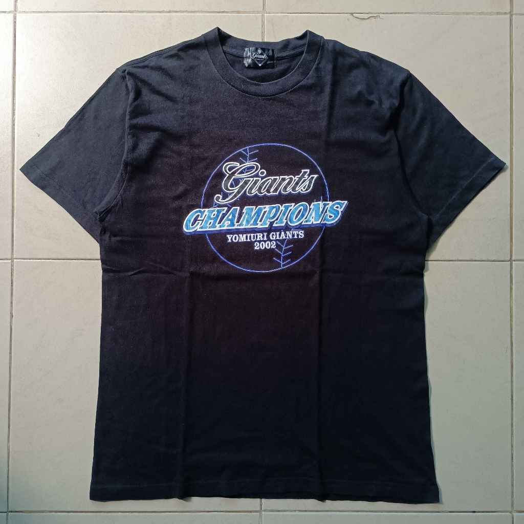 Yomiuri Giants Champions 2002 Japan Baseball T-Shirt Rare Vintage Second Original