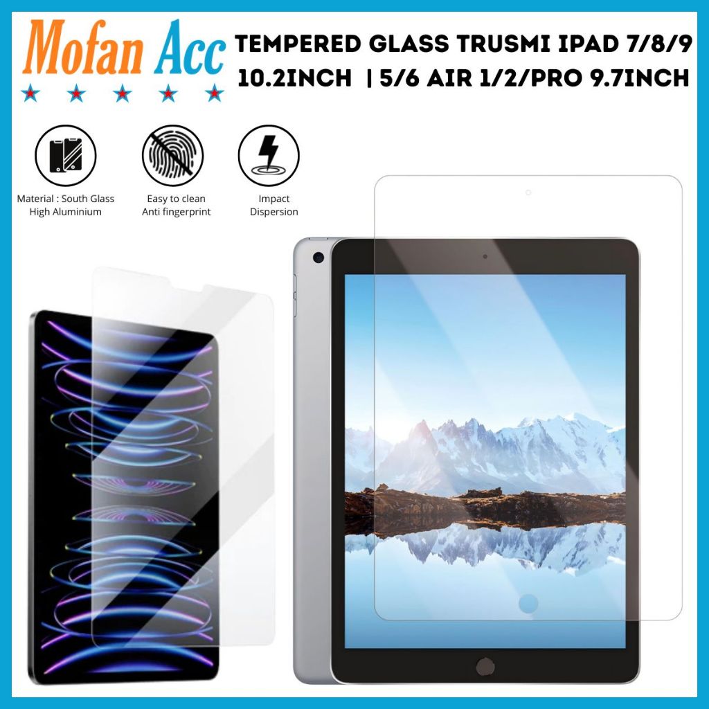 Tempered Glass iPad Trusmi TG01 7 8 9 10.2inch & 5 6 Air 1 2 Pro 9.7inch Screen Protector Full Cover