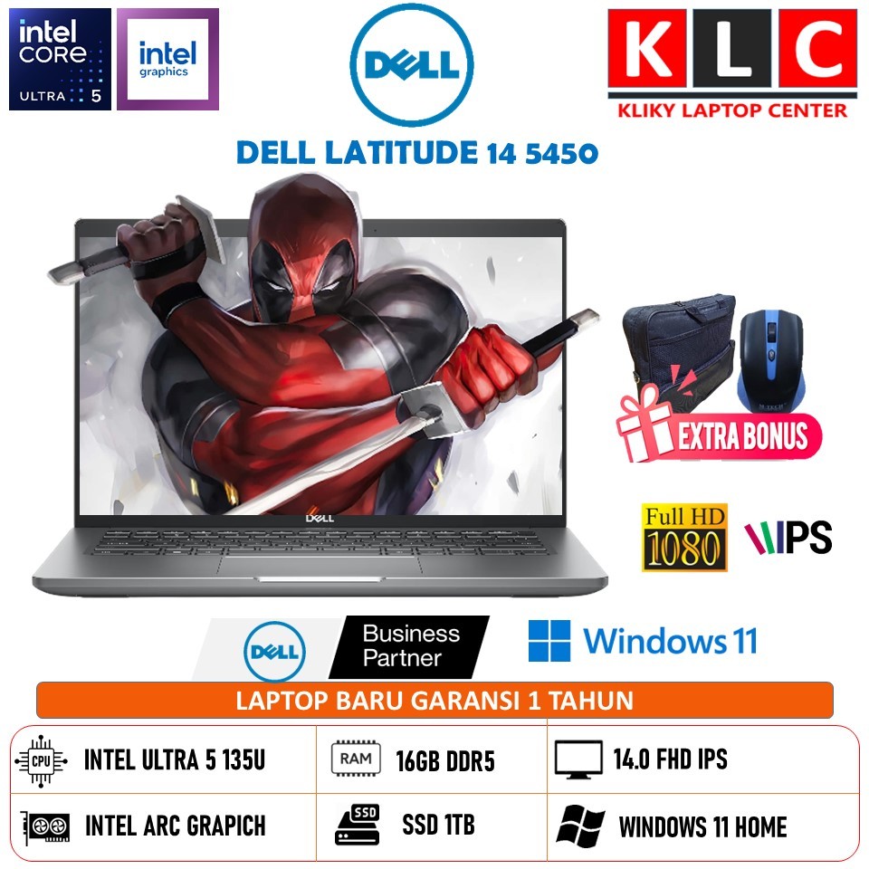 Laptop Dell Latitude 14 5450 Intel Ultra 5 135U 32GB DDR5 1TB SSD 14 FHD IPS