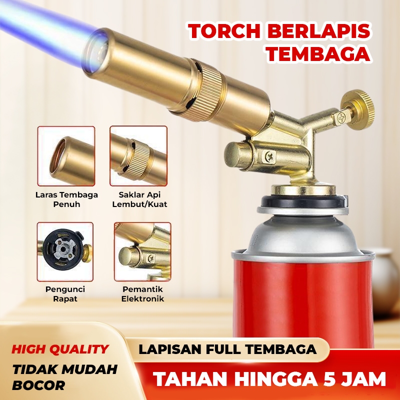 Kepala Gas Flame Gun Torch kuningan pemantik kepala Torch Gun Gas Portable Kuningan Pemantik