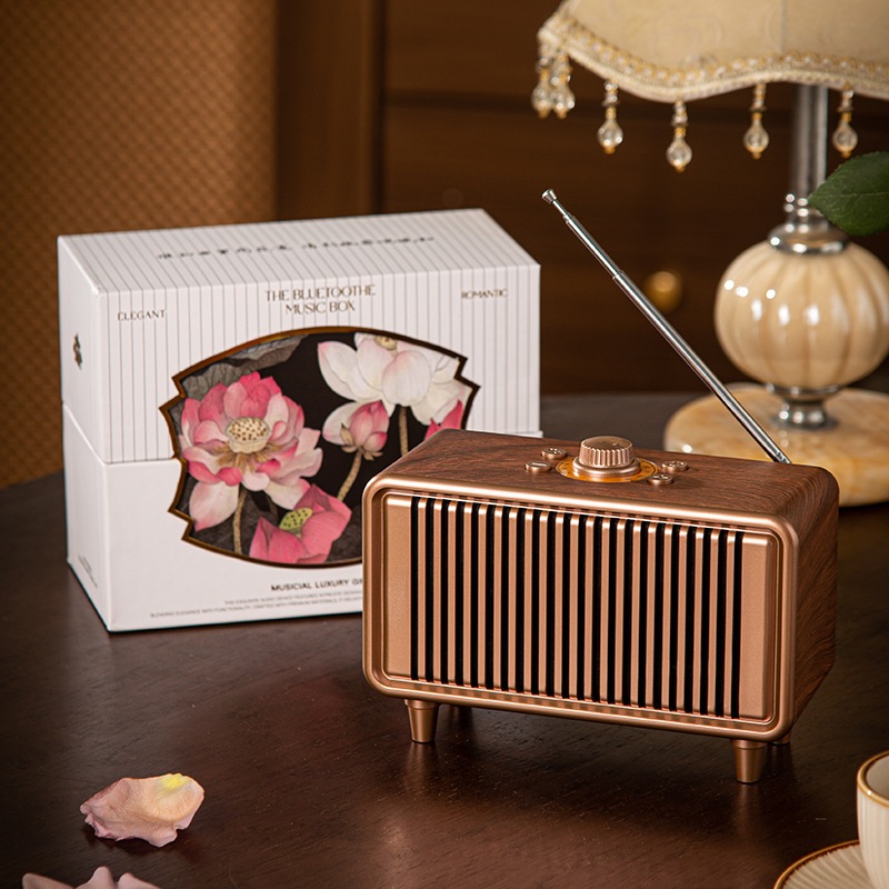Speaker Radio Bluetooth Music Box Romantic | Speaker Radio Bluetooth retro H2 | Musicial Luxury Gift