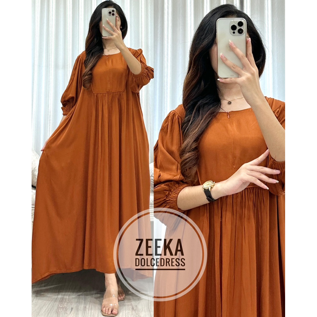Daster ZEEKA Twill Jumbo Midi Dress Lengan 3/4 by Dolce Dress