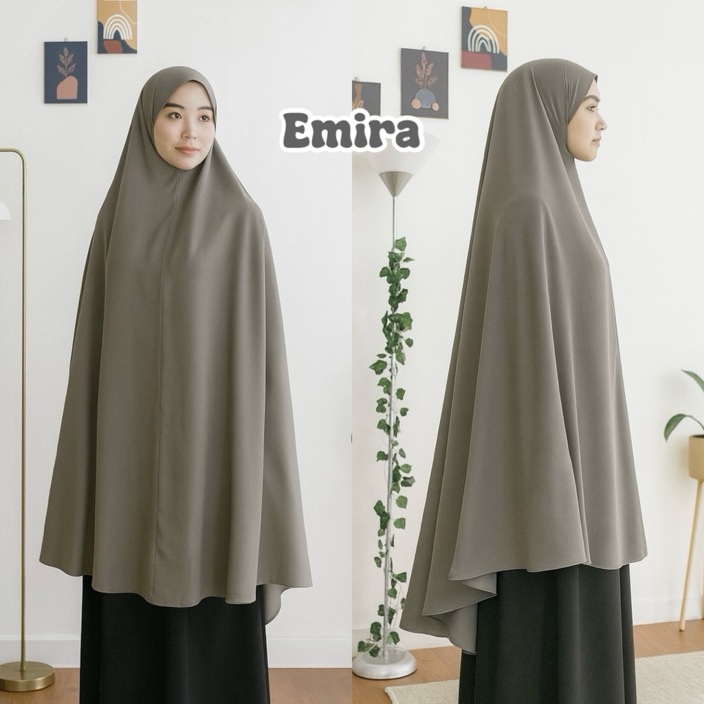 Emira - Khimar Non Pad Bahan Anti UV Marina /  Jilbab Bergo Jumbo di