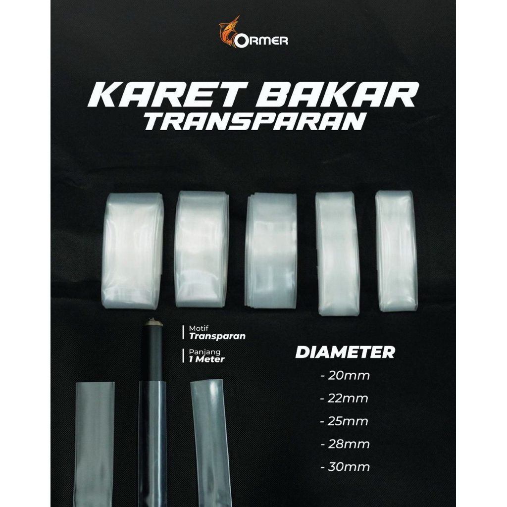 Karet Bakar Shrink Tube 1 meter Transparan