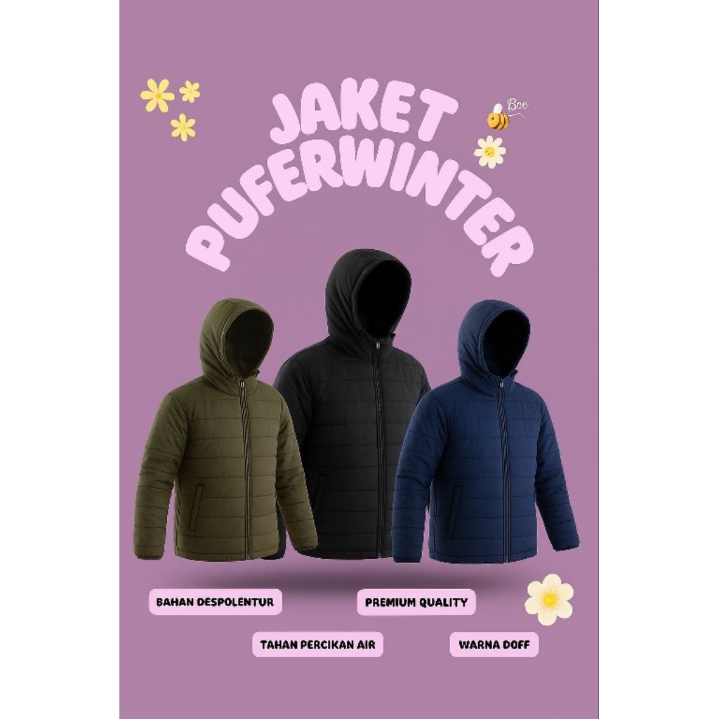 JACKET PUFFER WINTER Pria Wanita Unisex