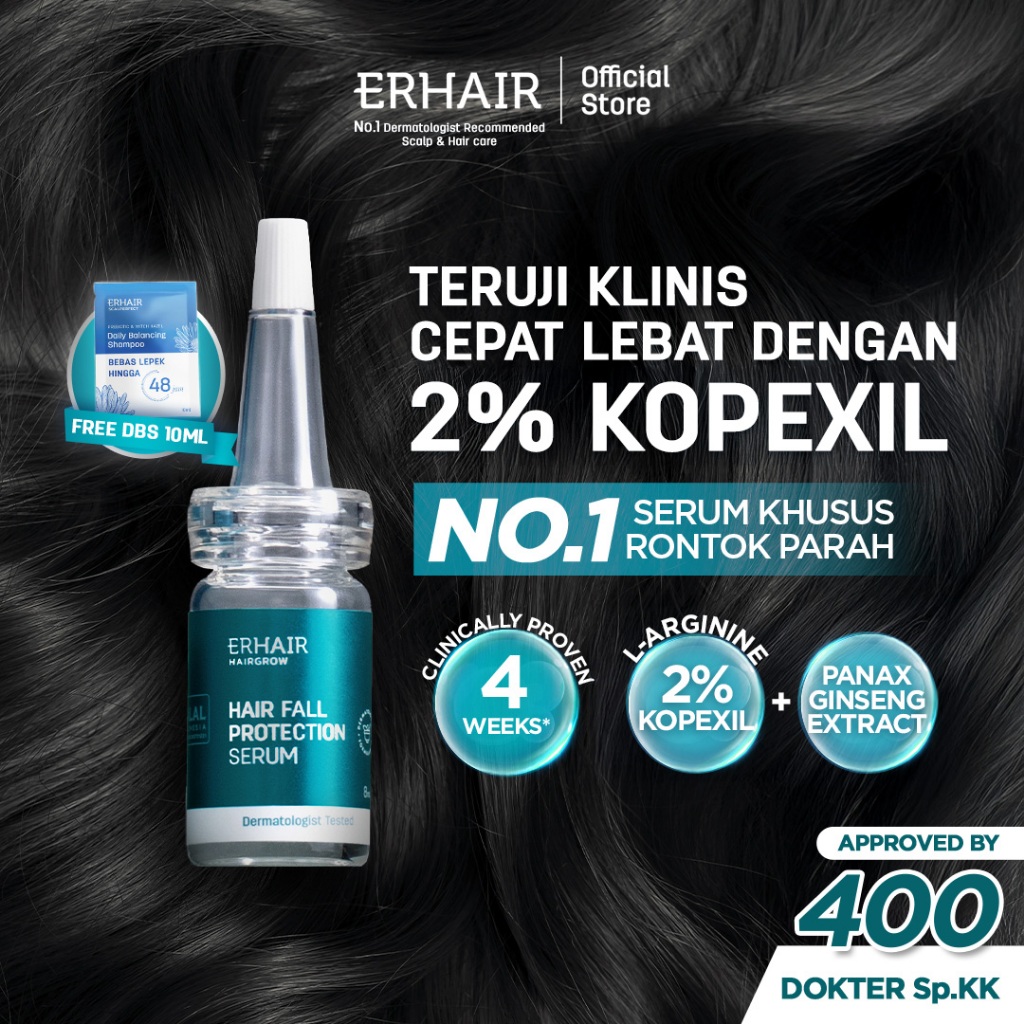 ERHAIR Hairgrow Serum Bundles - Serum Penumbuh Rambut & Mengurangi Rambut Rontok