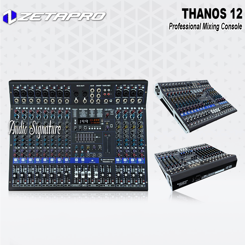 Mixer 12 Channel ZETAPRO THANOS12 | THANOS 12 Bluetooth USB MP3 Original