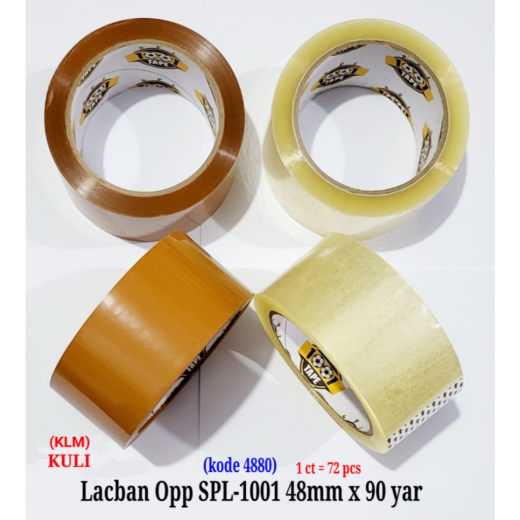 Kelontong 1pcs Lakban Packing Selotip Besar OPP Transparan Ukuran 2inchi Bening dan Coklat Panjang 9