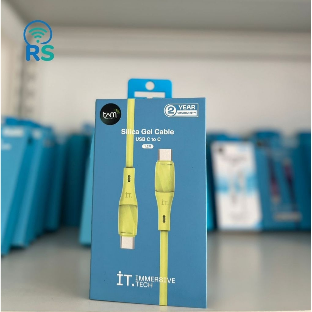 iT Trans Silica Cable USB Type C to C Kabel Charger iPhone 15 - Green / White / Blue / Black / Peach