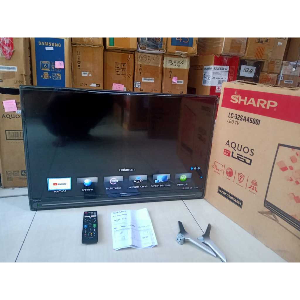 TV LED Sharp 32 Inch DH SMART TV Youtube WifiConnect HDMI USB DVBT-T2 Kondisi bekas 5670F