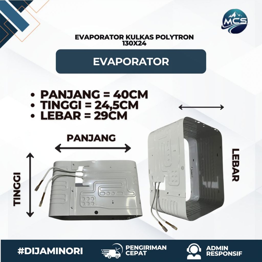 evaporator  kulkas  Polytron 1 pintu 130x24.5cm /Evap Kulkas Polytron 1 pintu original/Epap