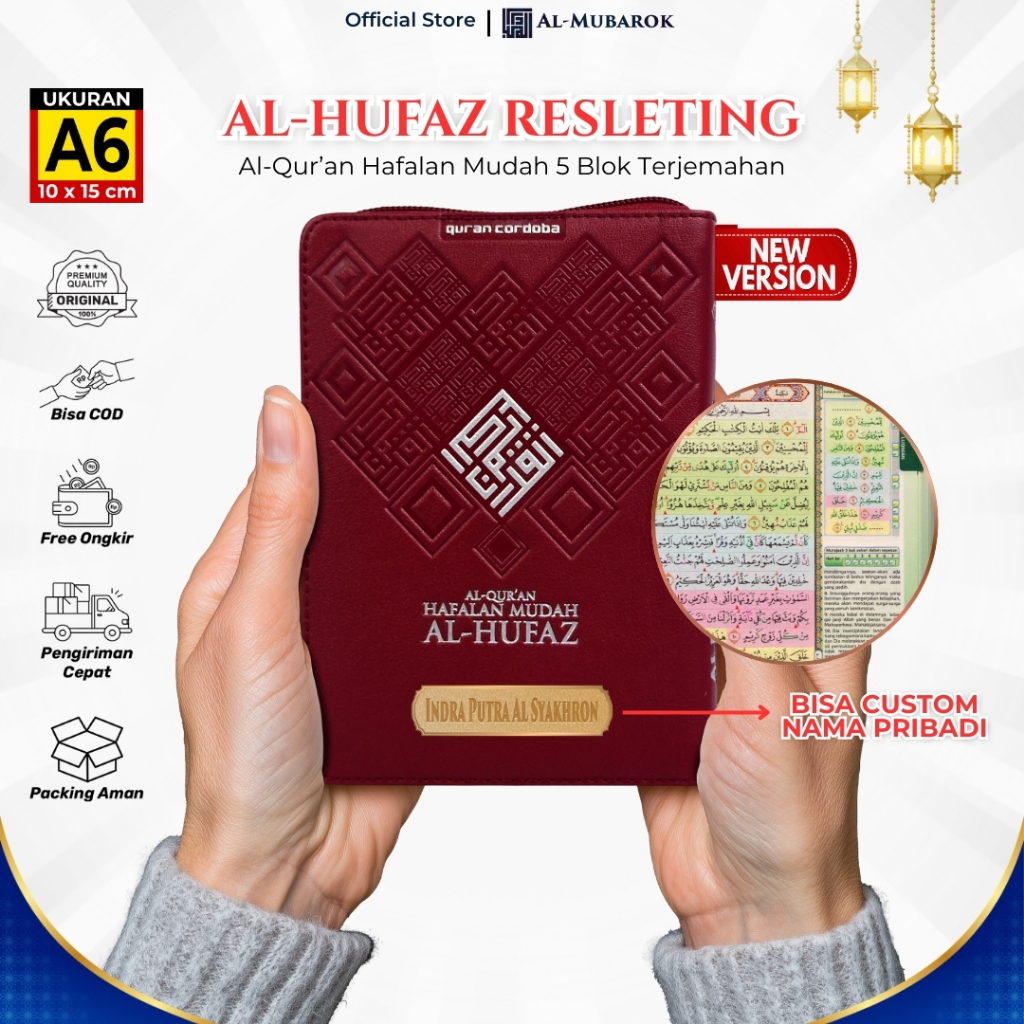 Al Quran Hafalan Mudah Al Hufaz Resleting A6 Custom Nama Alquran Menghafal Terjemah Tajwid Warna