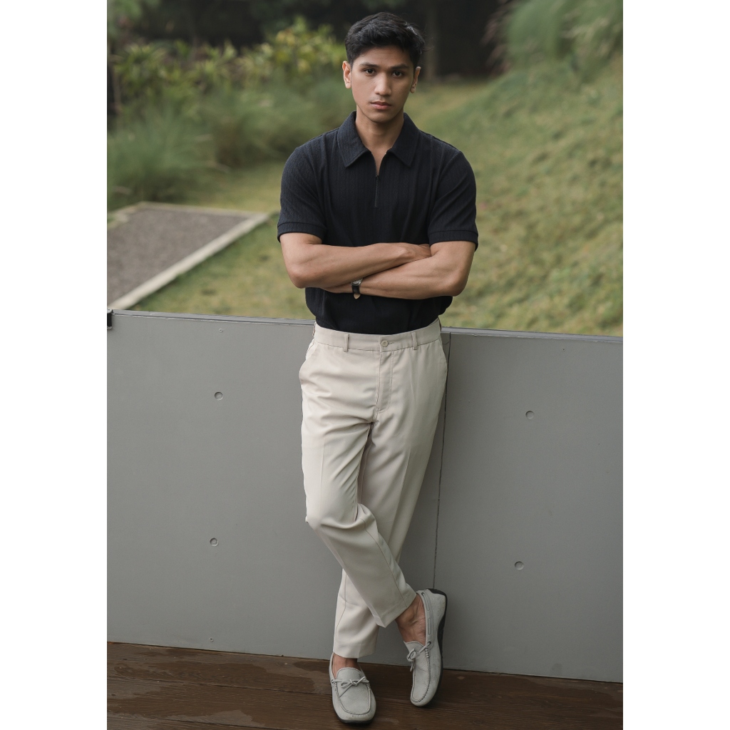 BlueButton Celana Bahan Pria Slim Fit Ankle Pants Air