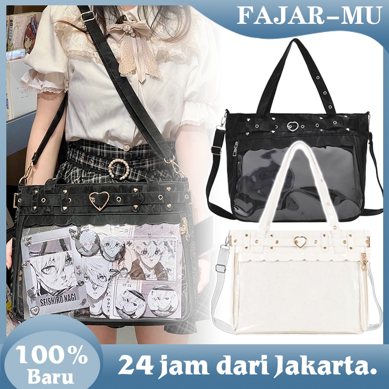 Itabag Tas Slempang Badges / Cosplay Anime Lolita Bag / Tas Jepang Itabag Anime Transparan