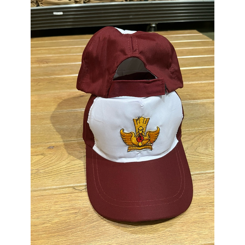 Topi SD Merah putih Bordir / Perekat