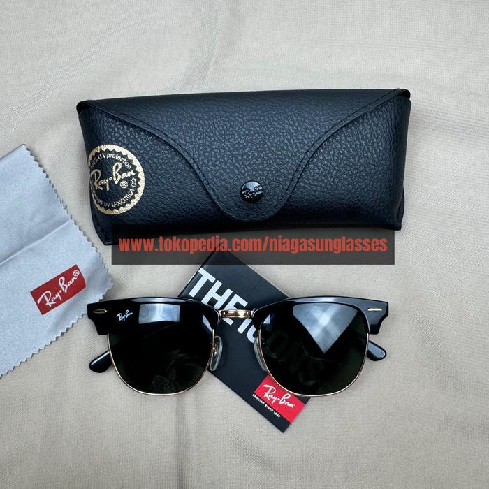 Kacamata Rayban Clubmaster RB3016 Black Glossy Second Original