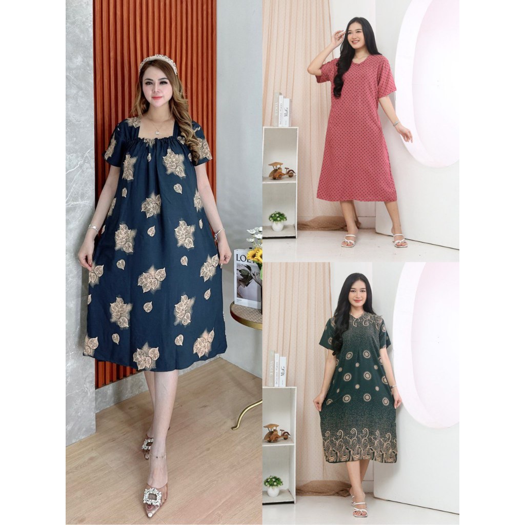 Binsion- PAKET USAHA (3PCS) Daster Rayon Grade A Premium Busui Resleting Depan | Daster Kekinian | D