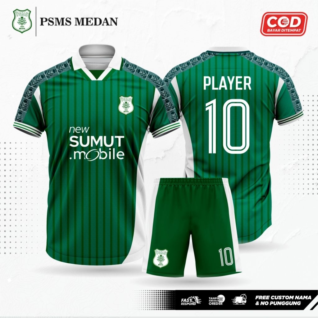 Jersey PSMS Medan 2025/2026 Home Away Gratis Tambah Nama dan Nomer Punggung
