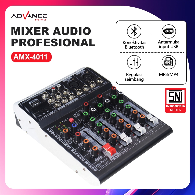 Advance 99DSP Mixer audio 4 chanel mixer mini Amplifier Bluetooth profesional Soundcard USB mikser