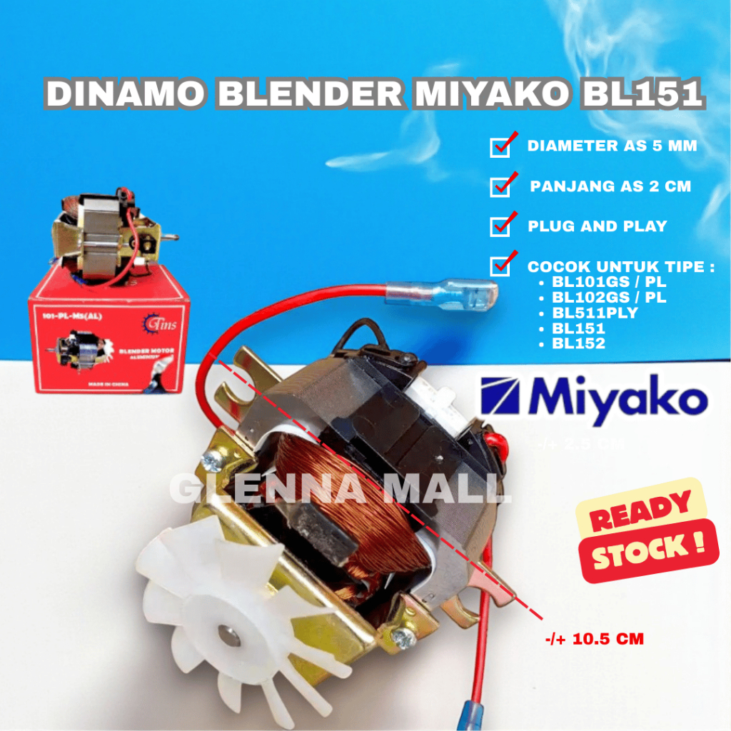 DINAMO BLENDER MIYAKO BARU BL 151-152 MOTOR BLENDER MIYAKO MODEL BARU
