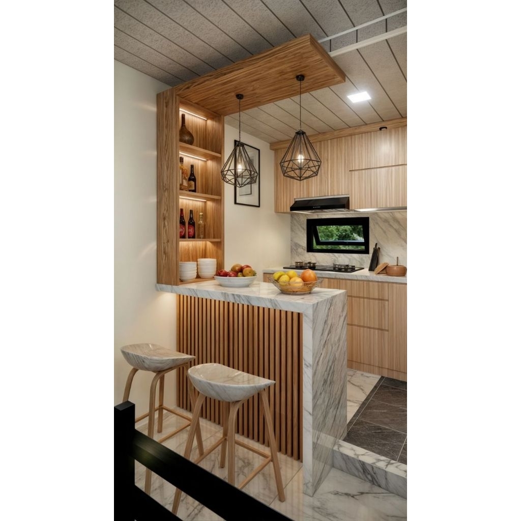 SET MEJA BAR MINIMALIS