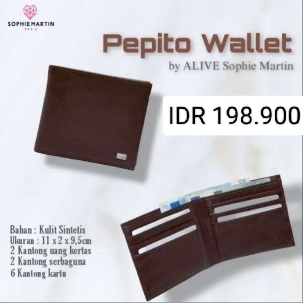 DOMPET PRIA PEPITO ALIVE DOMPET KULIT SOPHIE MARTIN