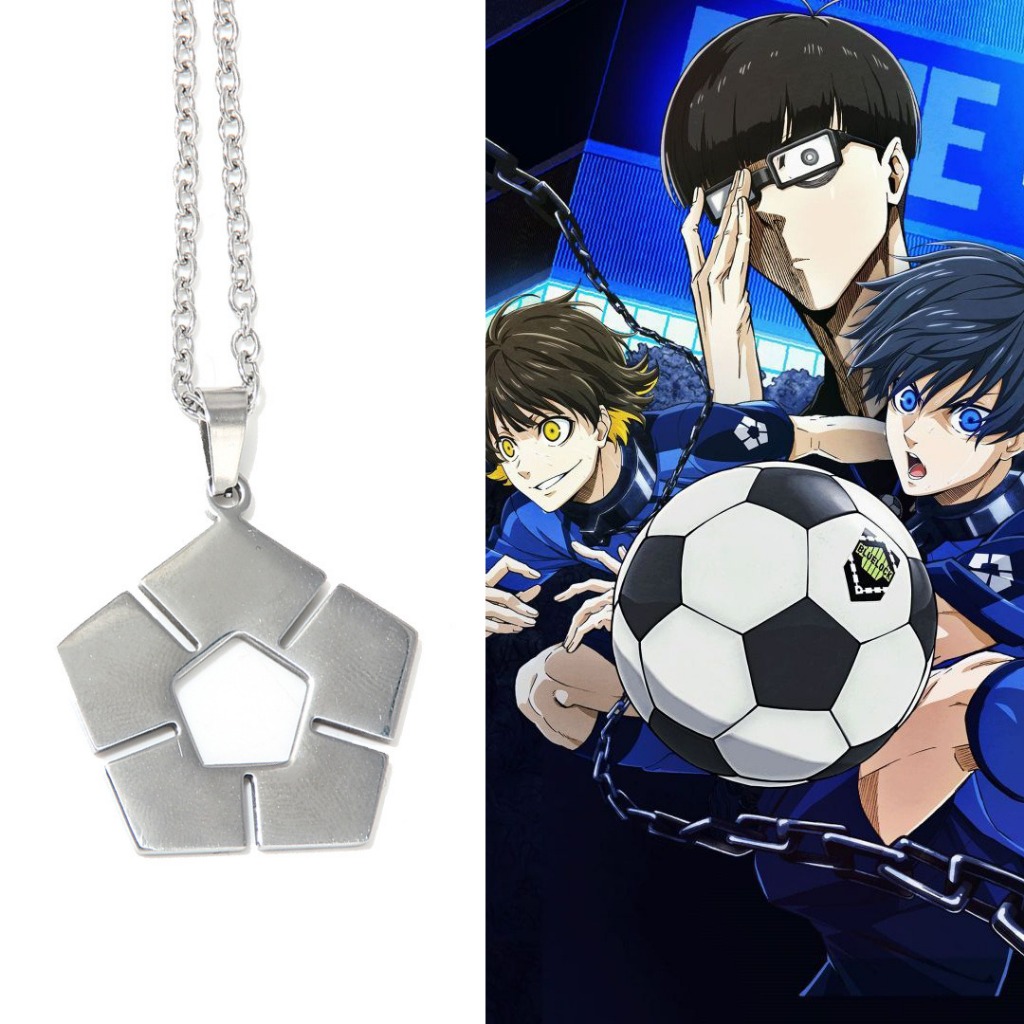 Kalung Logo Blue Lock Stainless Steel Tahan Karat Aksesoris Leher Necklace Wibu Otaku Anime Manga Fo