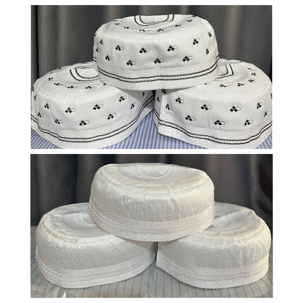 KOPIAH PUTIH BUGIS /  PECI BUGIS PUTIH / KOPIAH HAJI PUTIH/PECI PUTIH