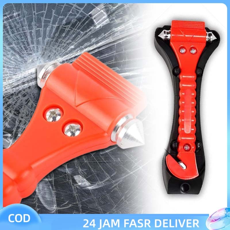 RF - 2 In 1 Palu Pemecah Kaca Mobil Emergency Hammer Pemecah Kaca Darurat Alat Safety Pemecah Kaca