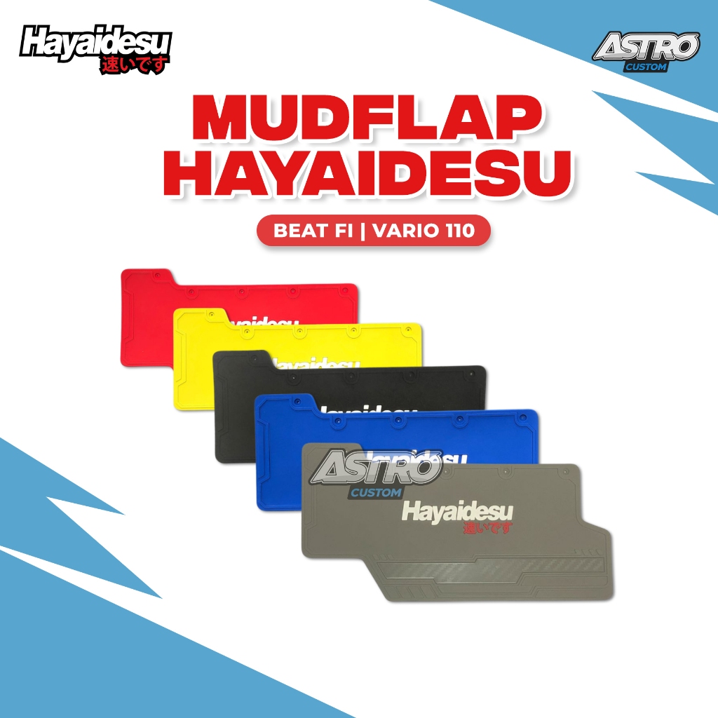 Hayaidesu Mudflap Honda BeaT Fi ESP Aksesoris Variasi Penahan Lumpur Rubber Japan Spakbor Kolong