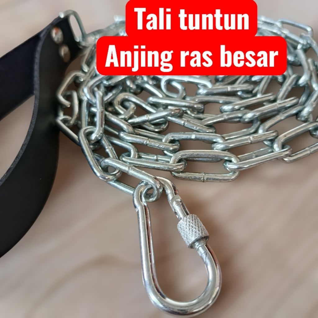 tali tuntun rantai tali kekang anjing rantai besar tebal dan kuat