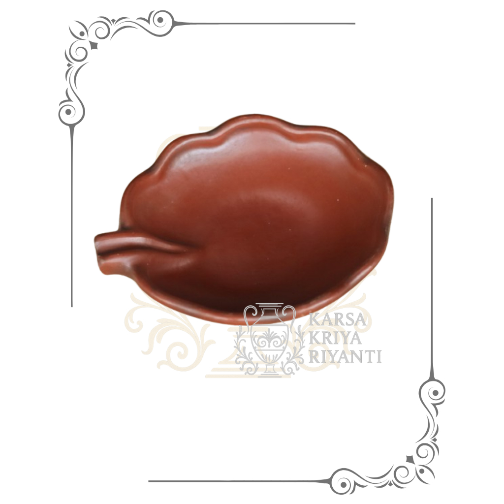 Piring Saji Motif Daun/Piring Saji Keramik/Gerabah