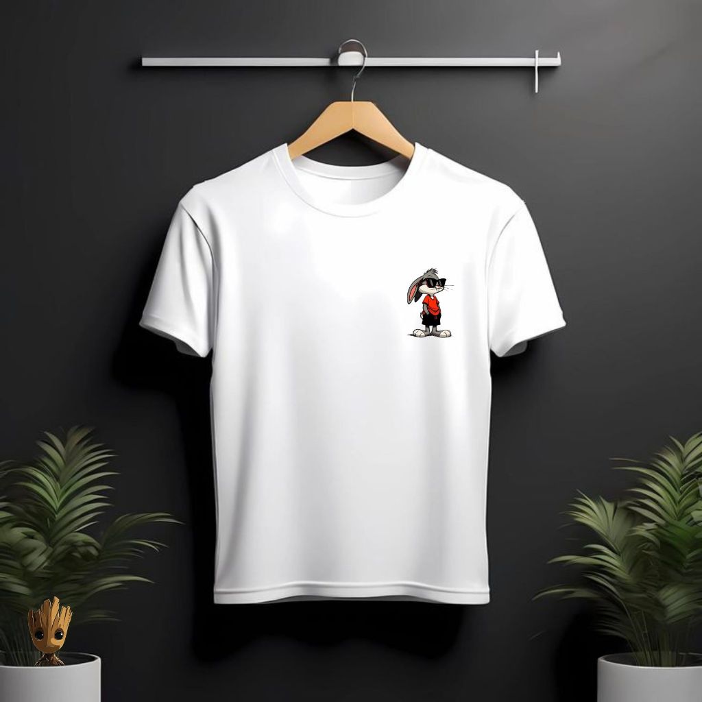 kaos distro pria premium simple warna putih