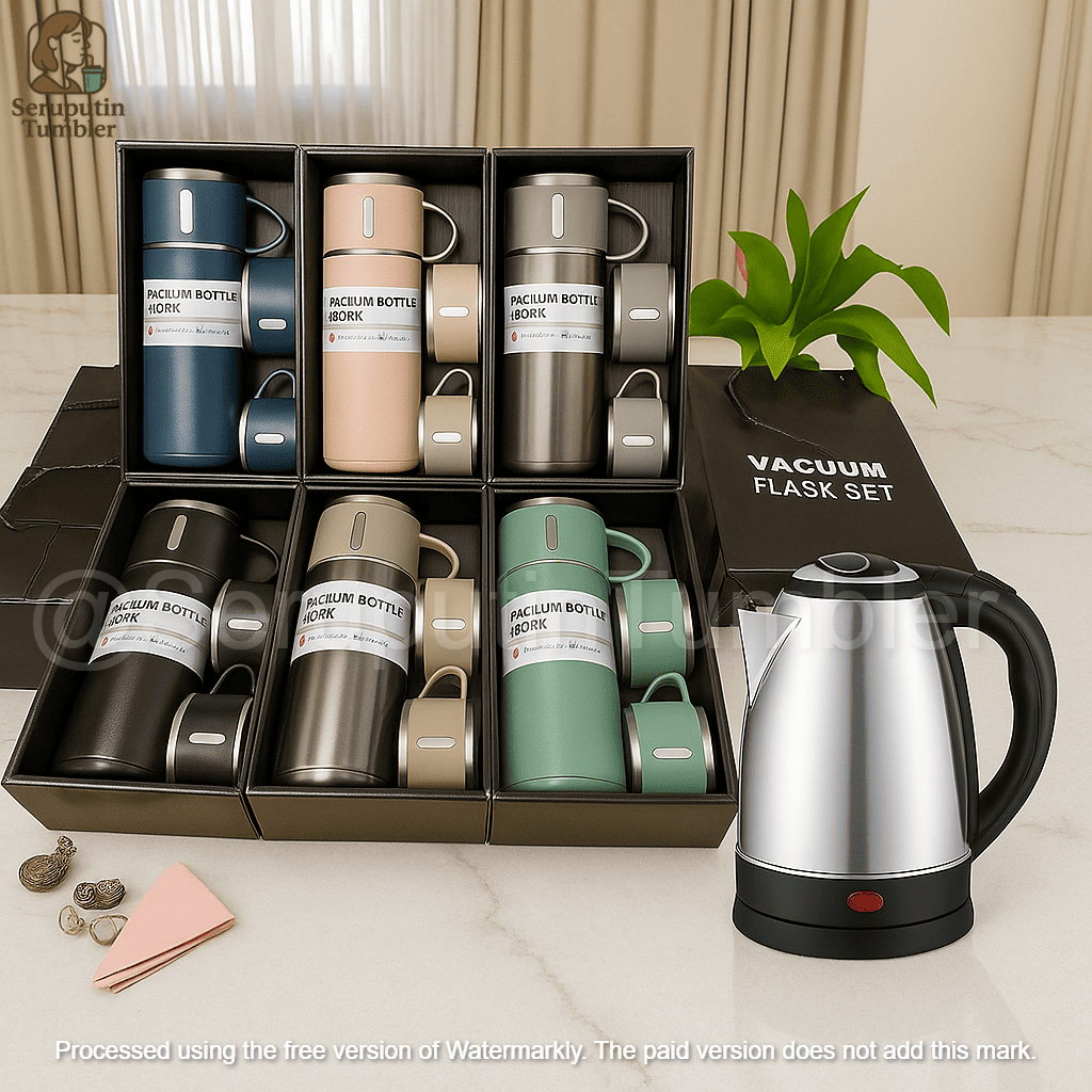 Teko Listrik 2.3 Liter + Termos Sultan 500 ML Dapat 3 Cangkir | Air Panas 3 Jam