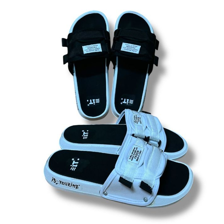 Agnia - FS Oval Distro Sol Putih Sandal Slop Pria Terbaru Sandal Termurah Sandal Pria