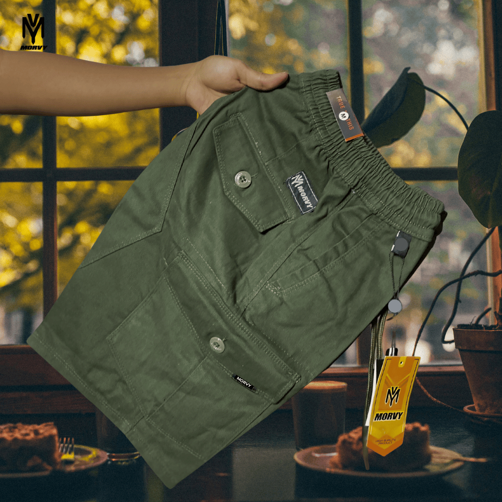 Celana Pendek Pria Cargo Cotton Canvas Keren