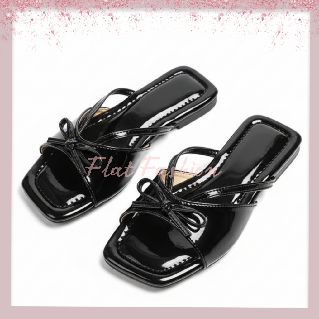 Sendal Wanita Kekinian Best Seller Flatshoes Daily Feminim Remaja Lebaran Kulit Kece Murah Simple Fo