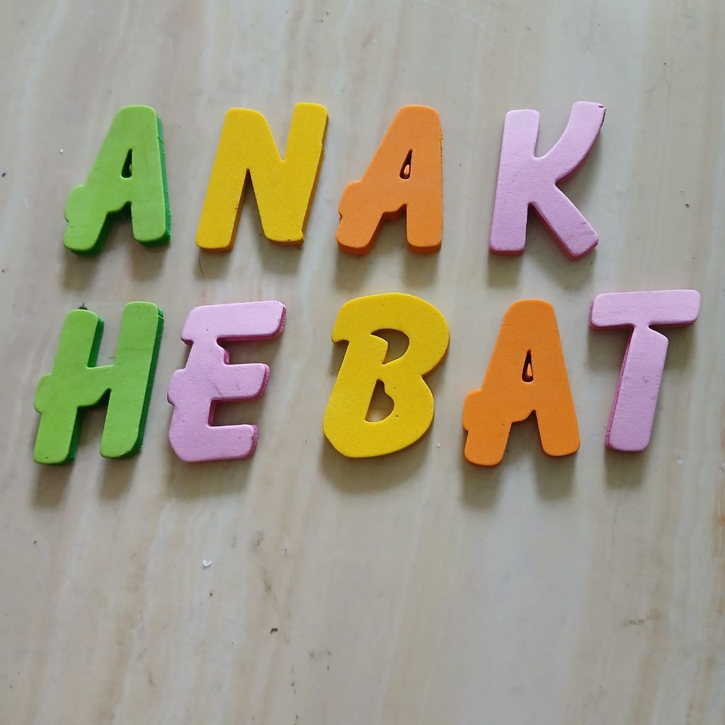 Huruf timbul eva spon tinggi 55 cm tebal 1 cm huruf spon eva