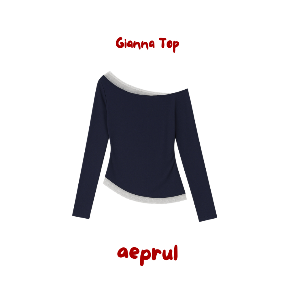 Gianna Top | off shoulder lace top cotton korea