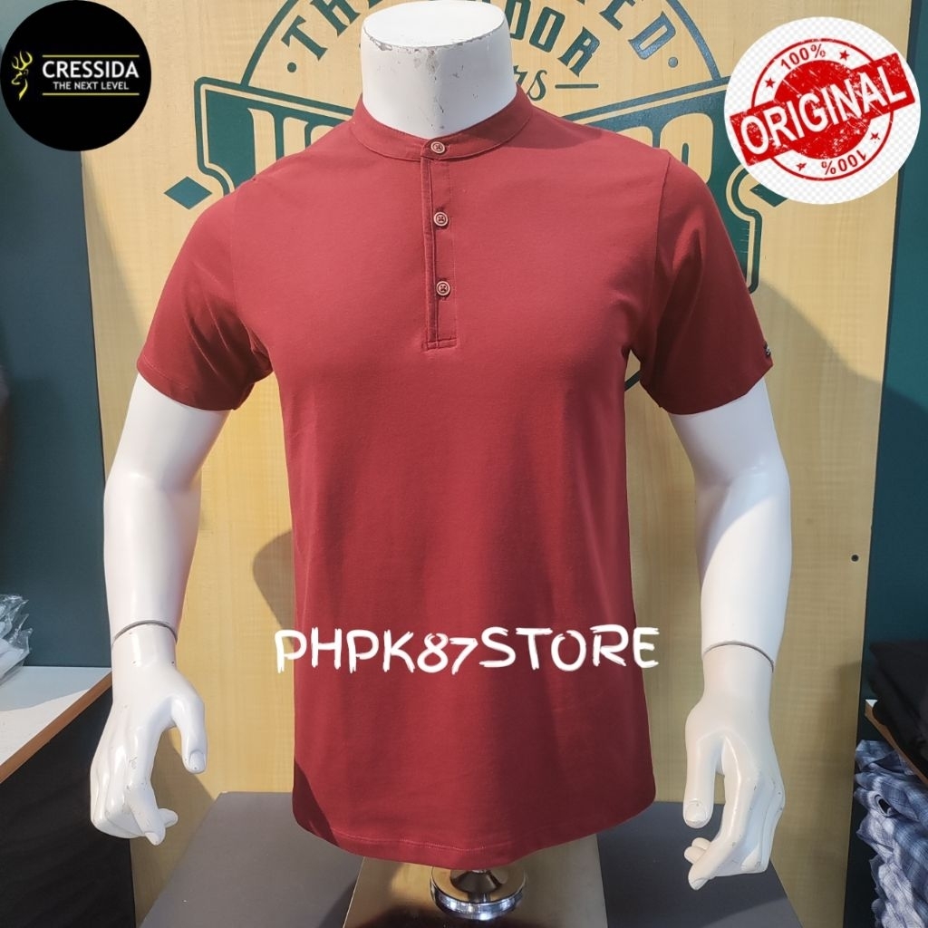 T-shirt pendek pria polos merek Cressida,kaos pria slim fit original