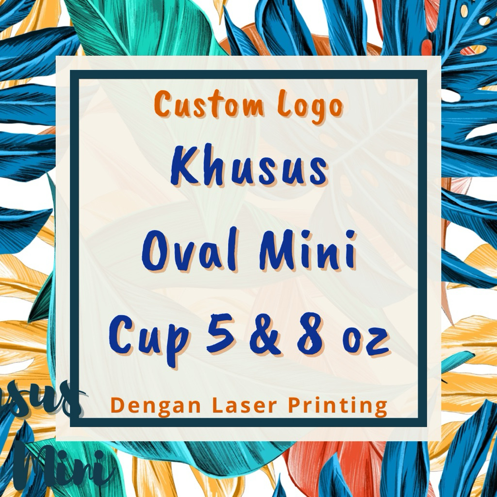 Custom Logo Merk Usaha Brand Nama Untuk Bagasse Oval Mini 210 ML Bagasse Sauce Gelato Ice Cream Cup 