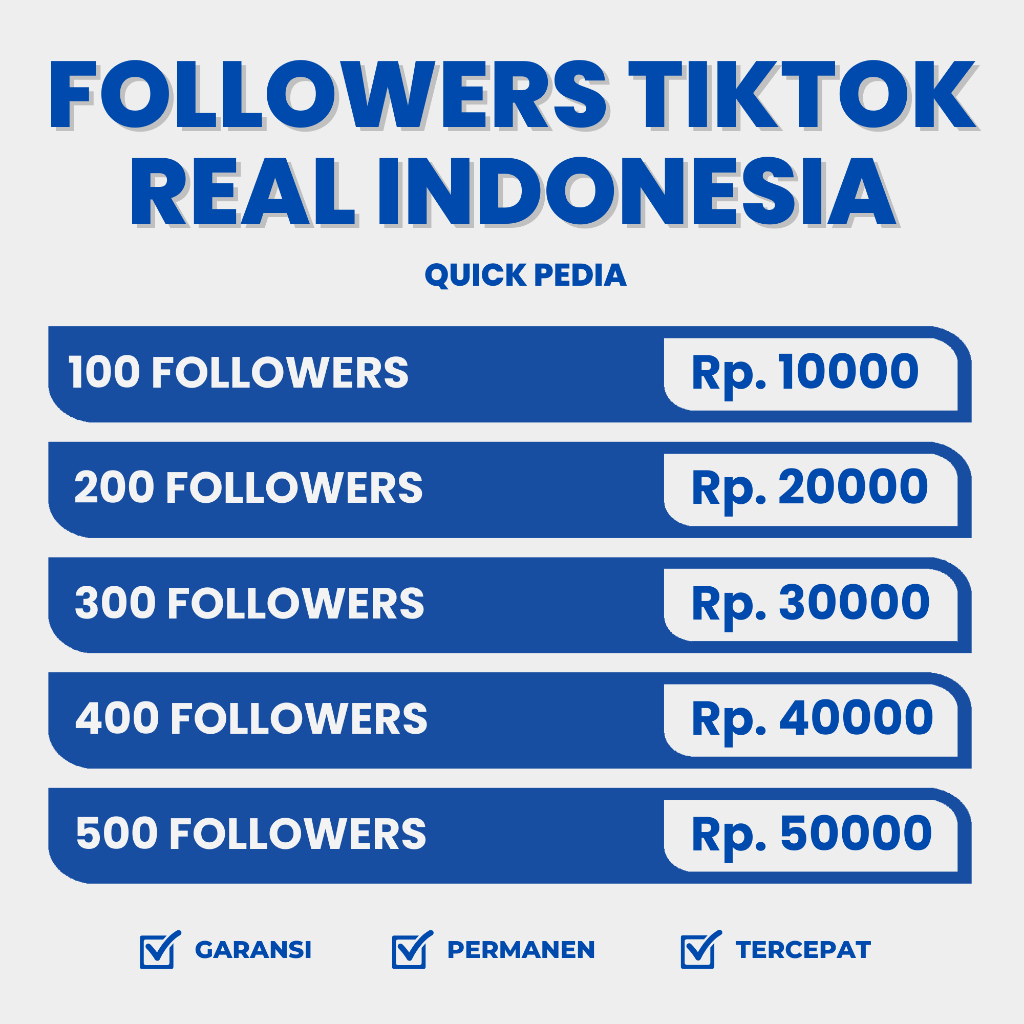 Followers Tiktok Asli Indonesia No Drop Followers Tiktok High Quality Real Indo