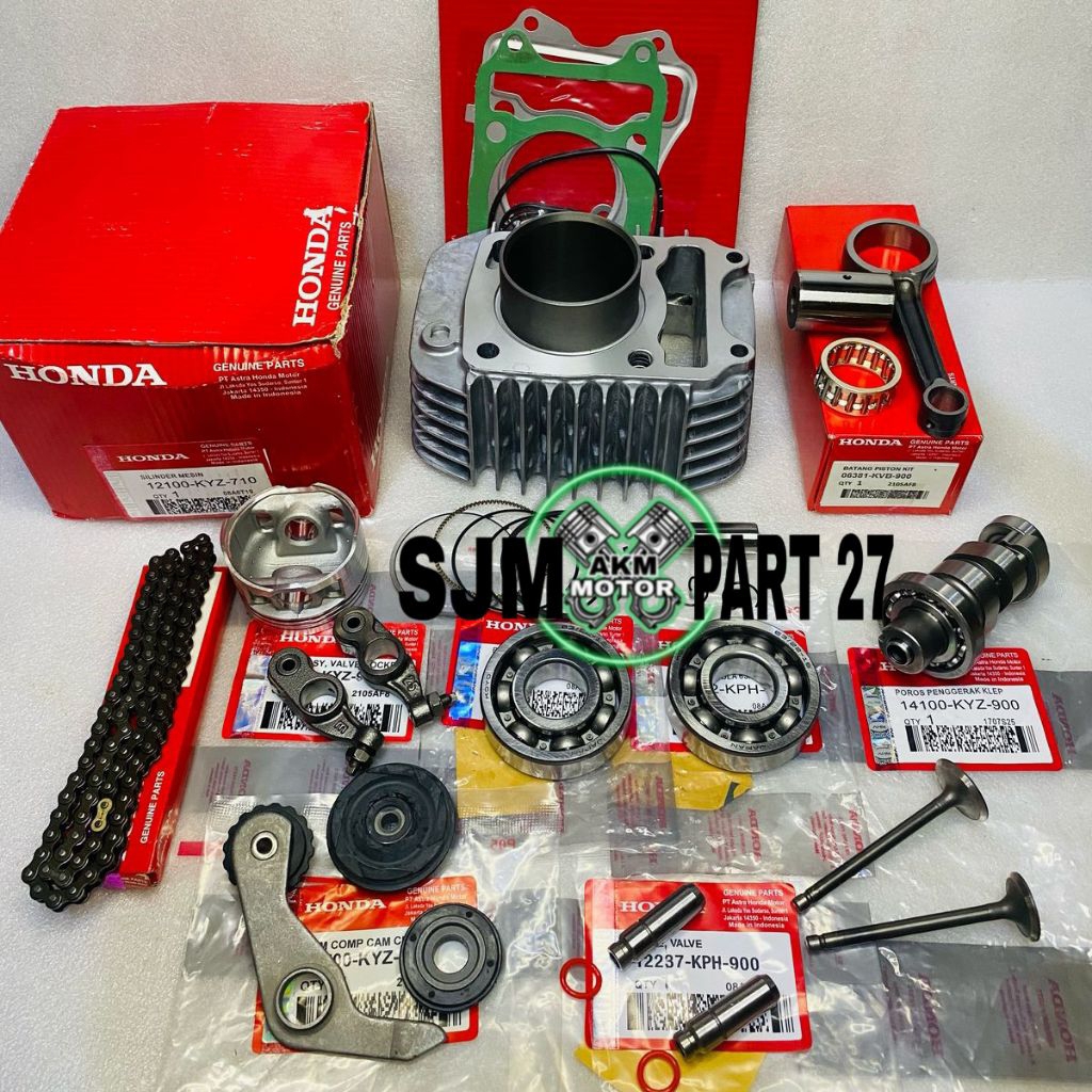 Paket Blok Seher Komplit isi Piston Kit KYZ 10 Aitem Honda Supra x 125 Helm in, X 125 fi