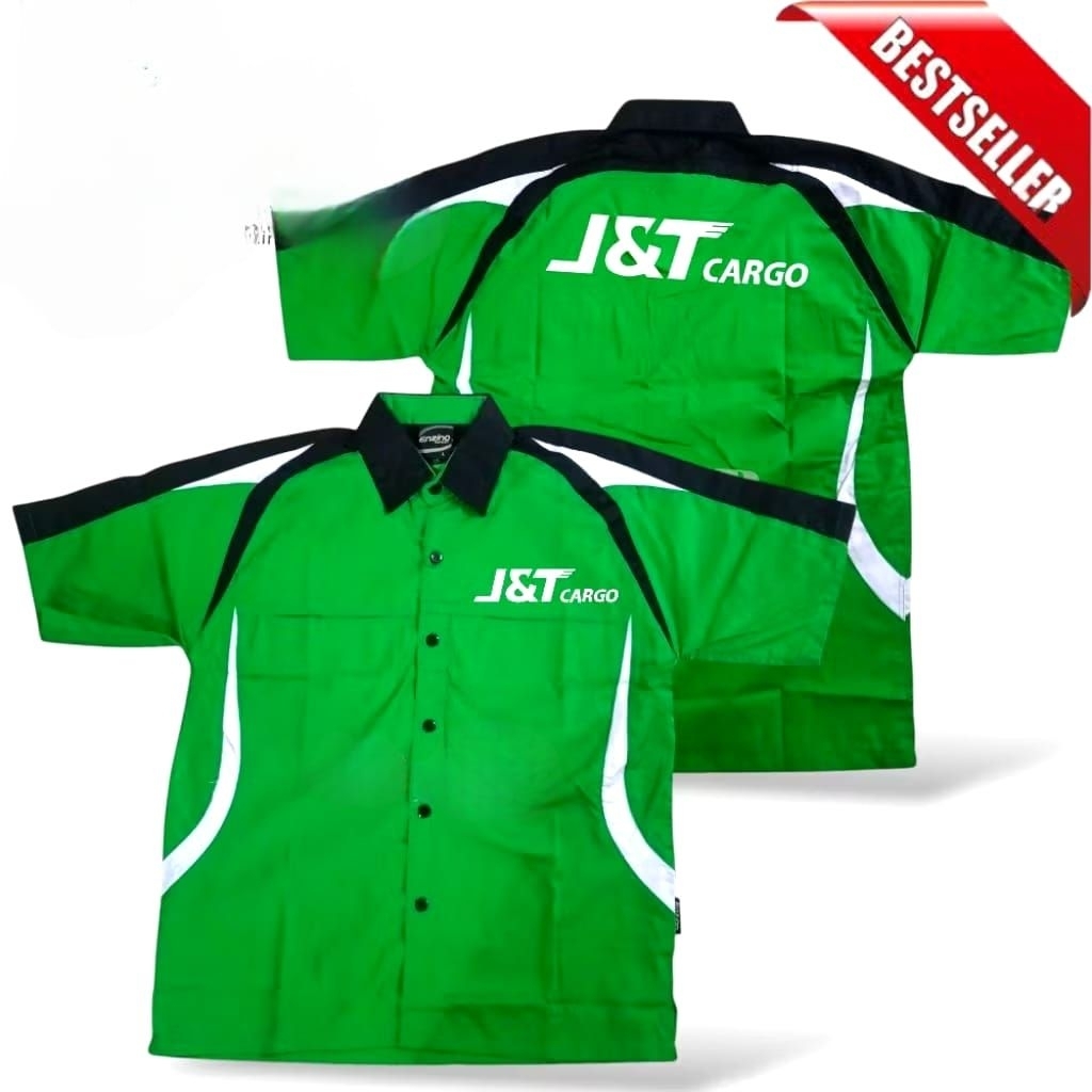 Terbaru kemeja jnt cargo seragam jnt cargo baju jnt cargo pdh jnt cargo full bordir..