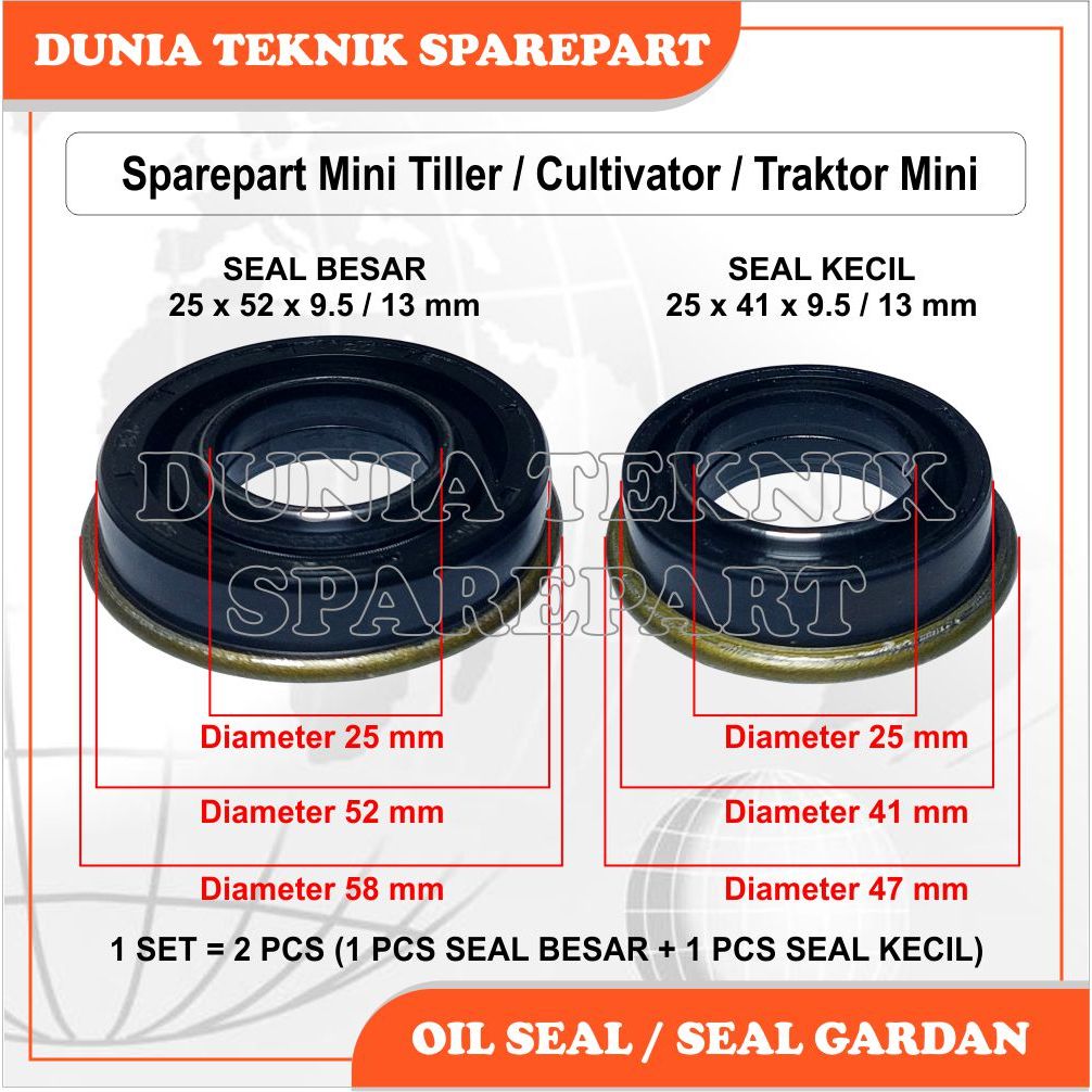OIL SEAL MINI TILLER / SEAL GARDAN / OIL SEAL CULTIVATOR / SEAL TRAKTOR MINI (SEAL BESAR DAN SEAL KE