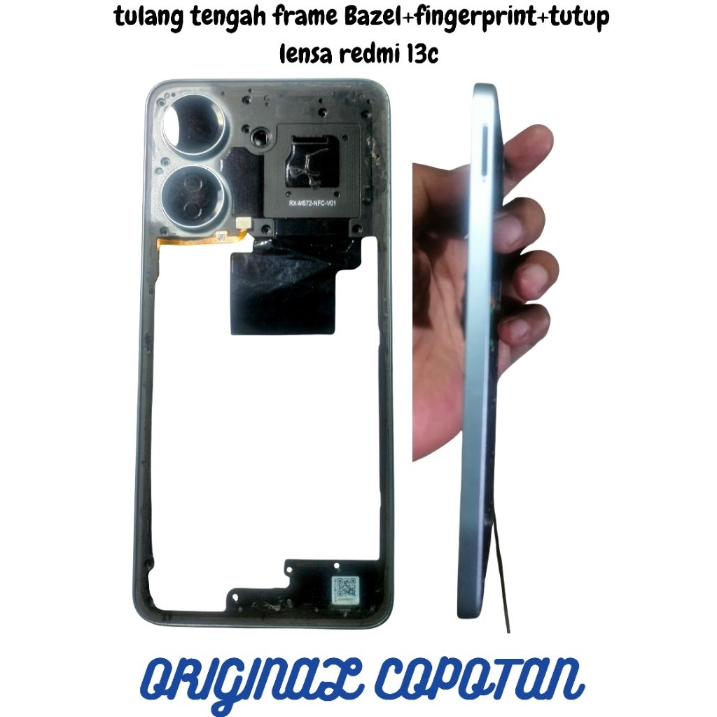 tulang tengah tutup mesin nfc lensa tutup kamera flexible fingerprint tombol on off redmi 13c RAM 8/